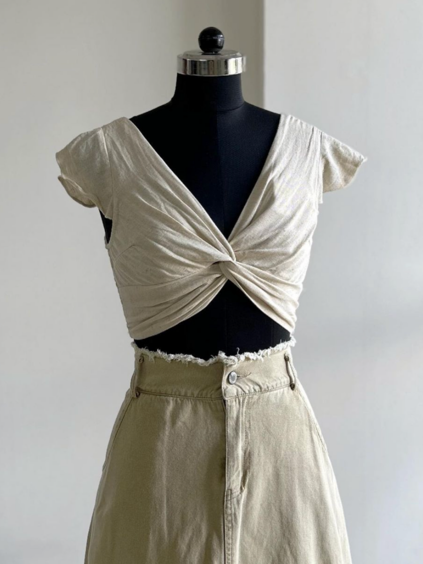 Beautiful Beige Linen Top