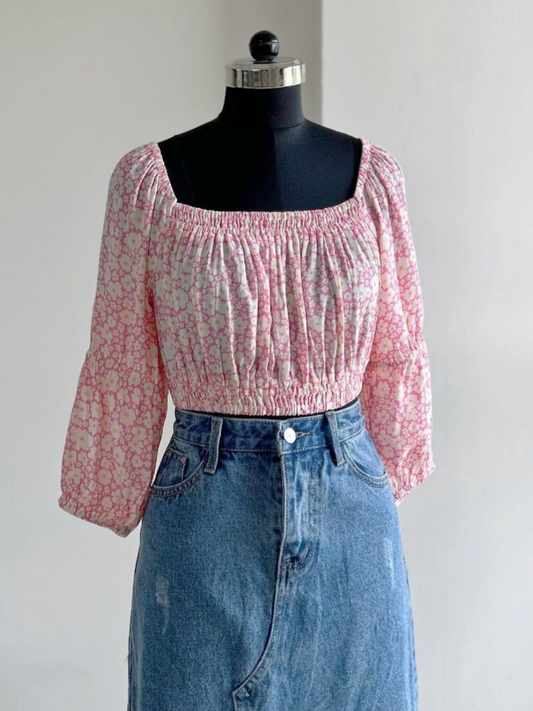 Beautiful Pink Floral Top by C o t t o n O n