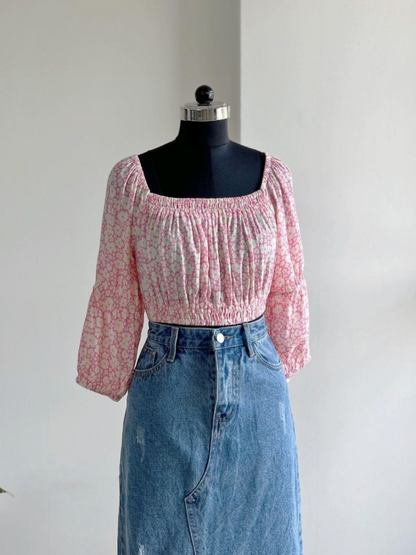 Beautiful Pink Floral Top by C o t t o n O n