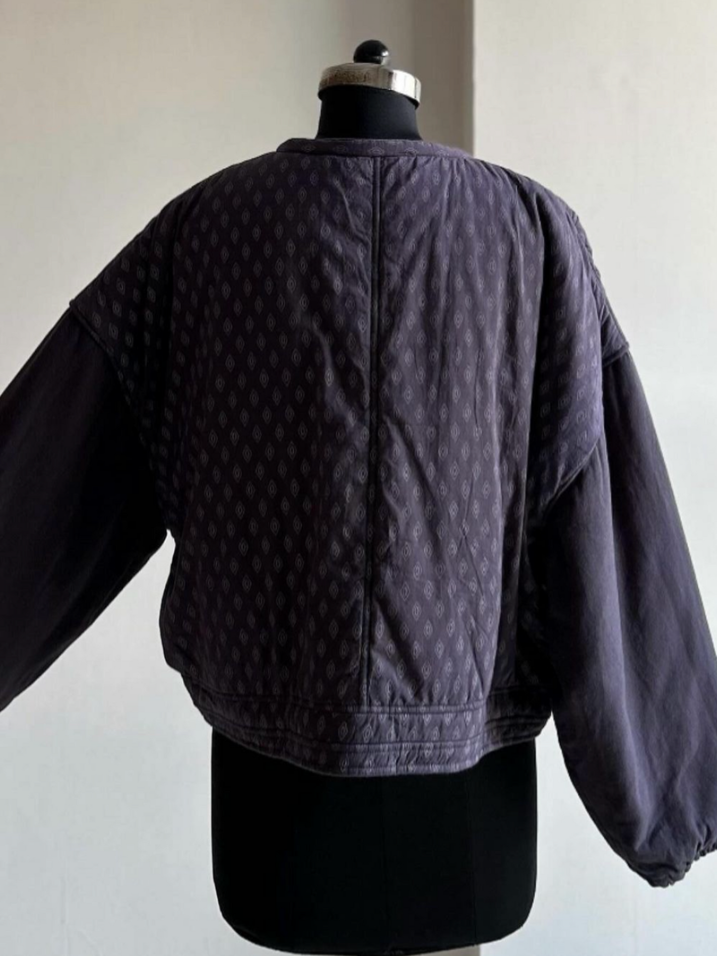 UNISEX Paisley Printed Indigo Cotton Quilted Jacket