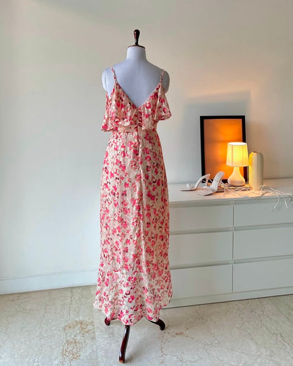 Off Shoulder Dress in Gold Accents