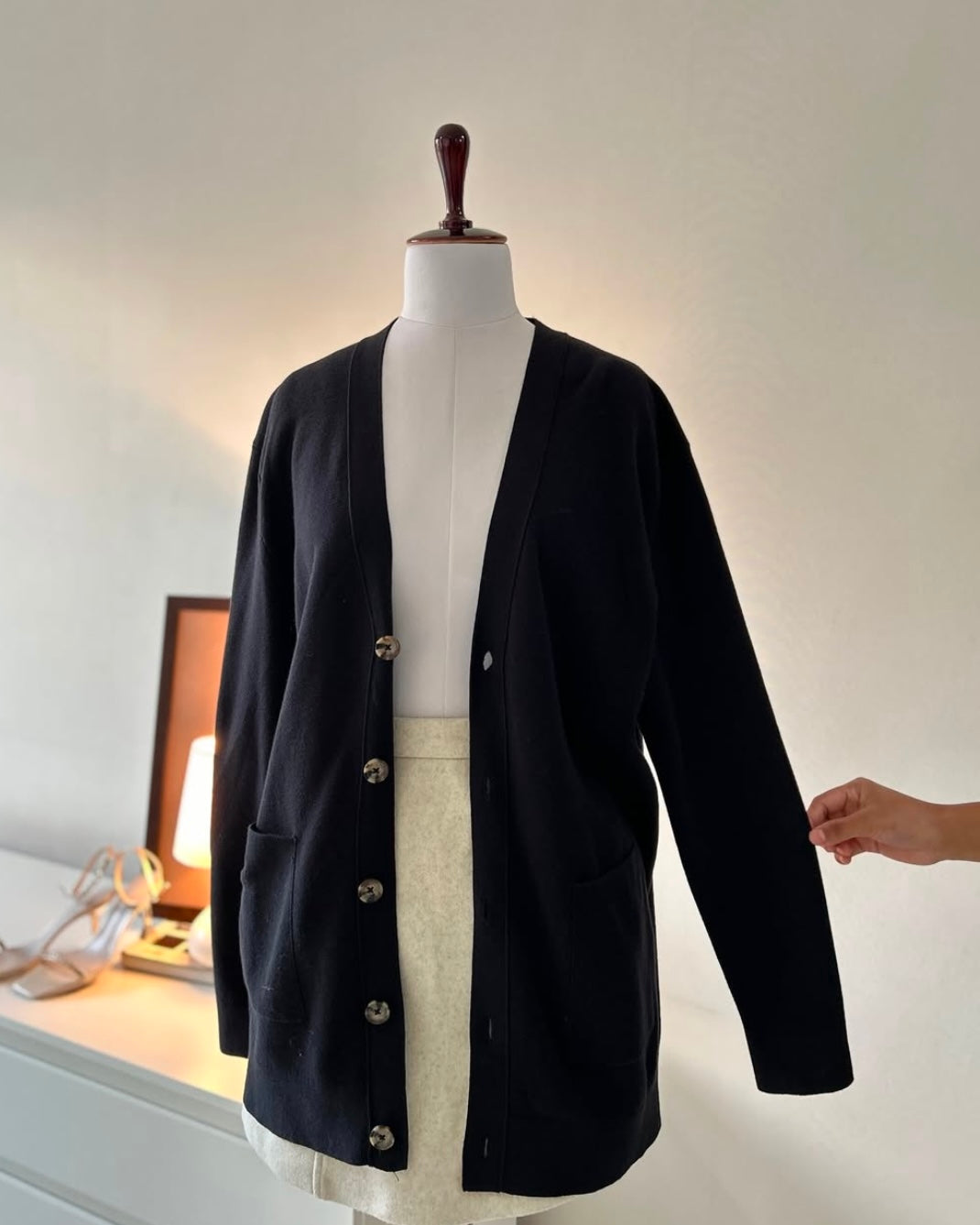 Unisex Timeless Knitted Cardigan in Black