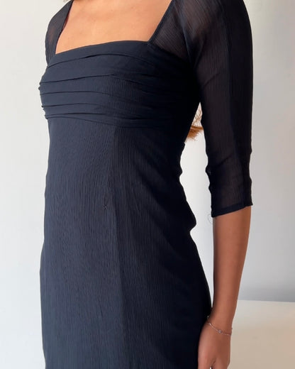Black Chiffon Dress with Lining