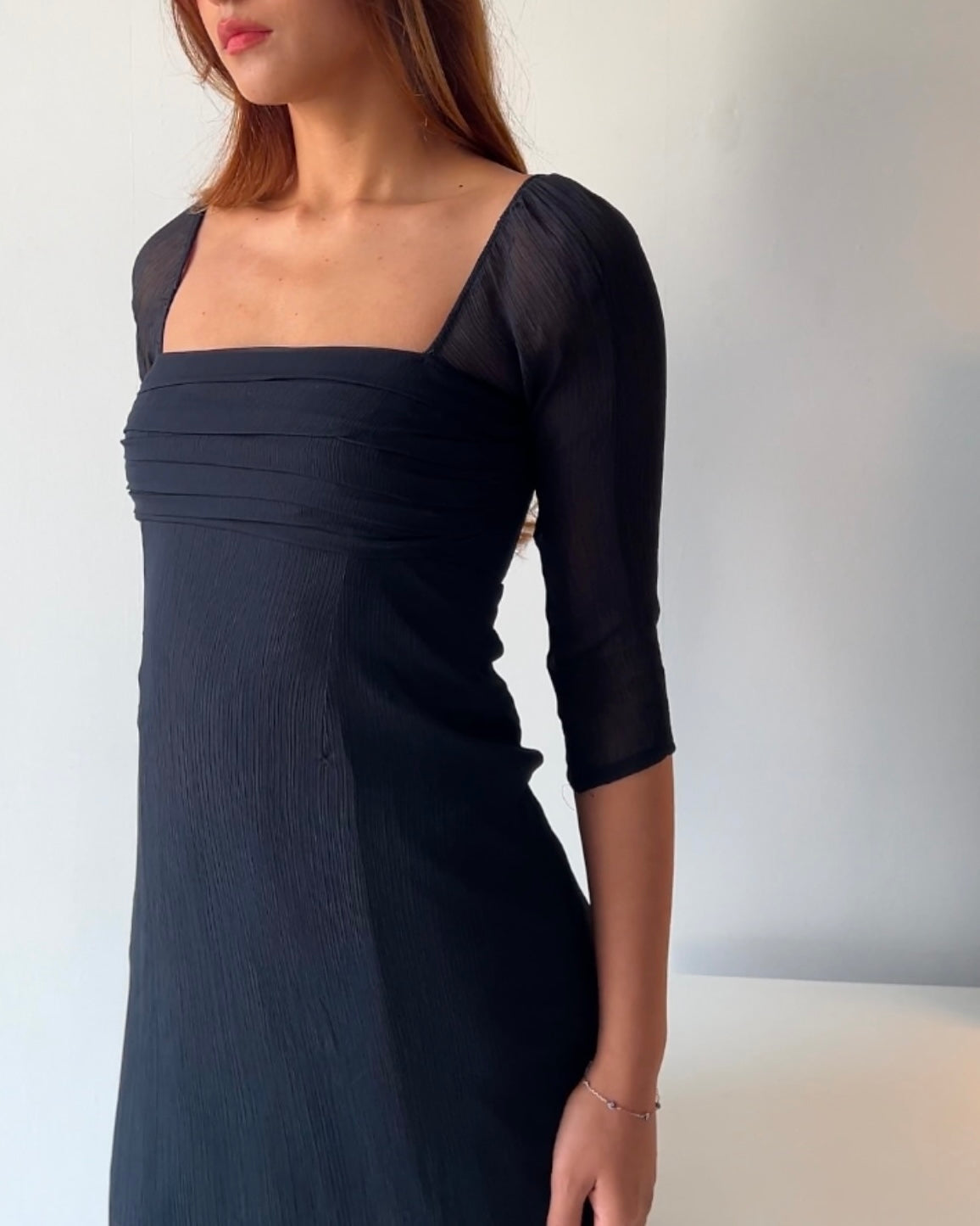 Black Chiffon Dress with Lining