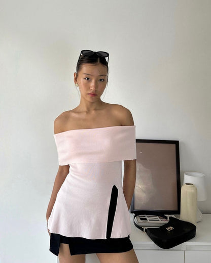 The Sabrina Top in Blush Pink