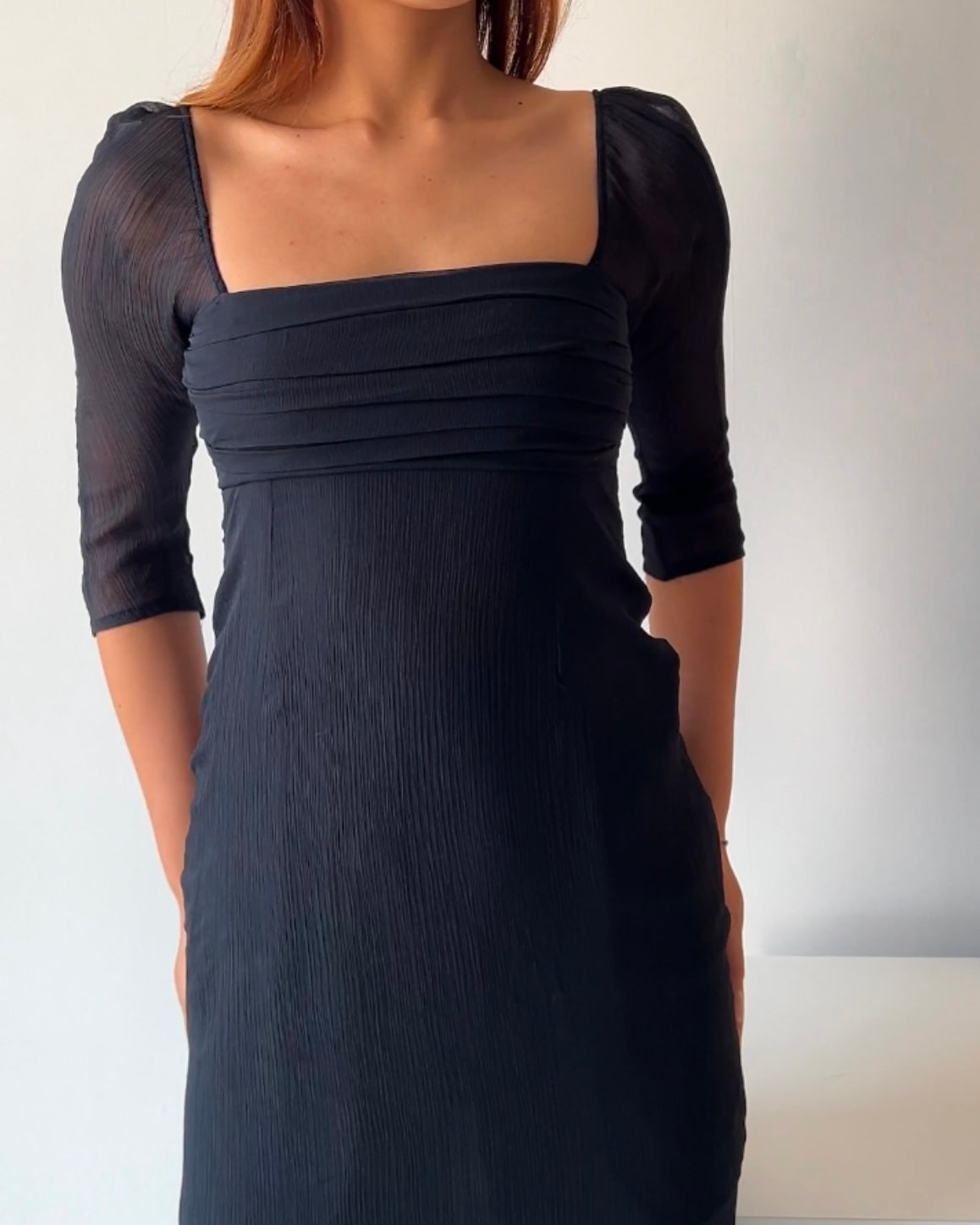 Black Chiffon Dress with Lining