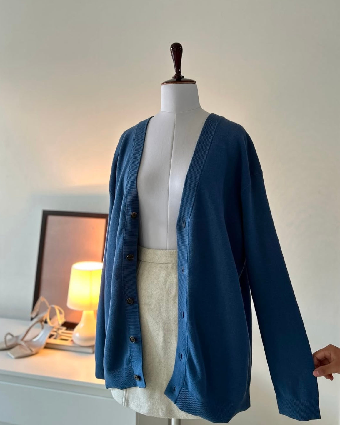 Unisex Timeless Knitted Cardigan in Blue