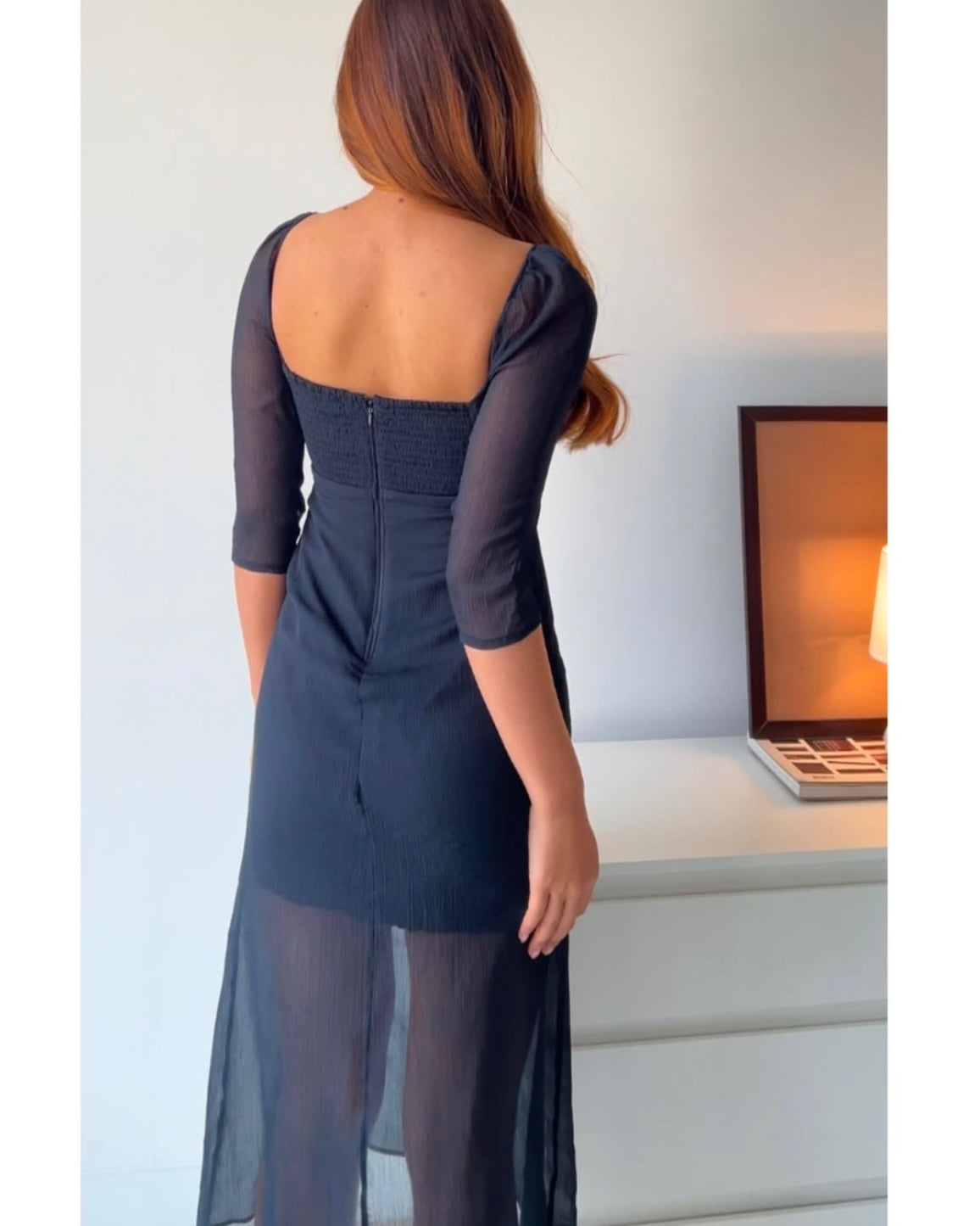 Black Chiffon Dress with Lining