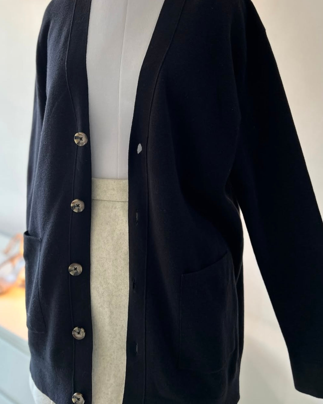 Unisex Timeless Knitted Cardigan in Black