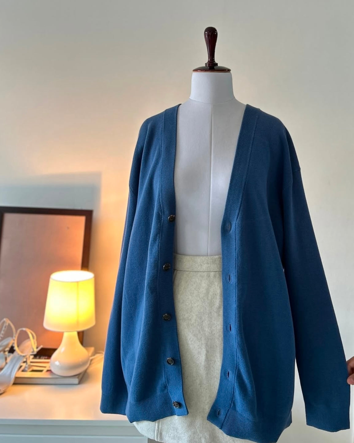 Unisex Timeless Knitted Cardigan in Blue