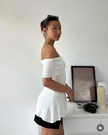 The Sabrina Top in Cream