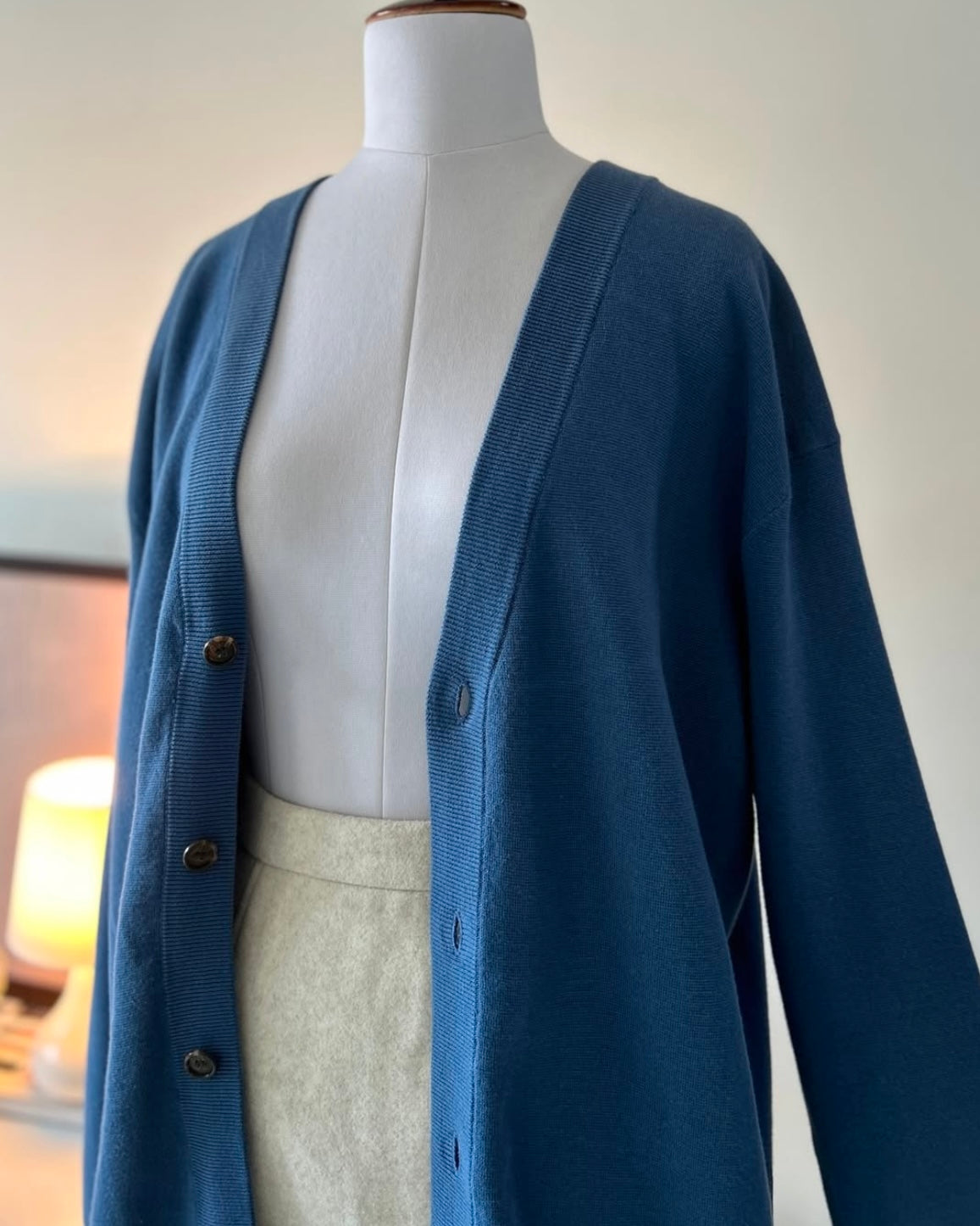 Unisex Timeless Knitted Cardigan in Blue