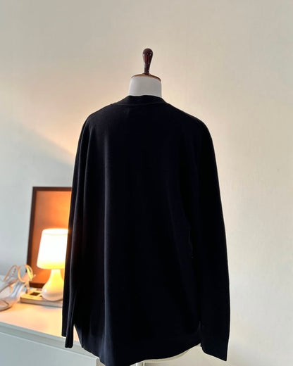 Unisex Timeless Knitted Cardigan in Black
