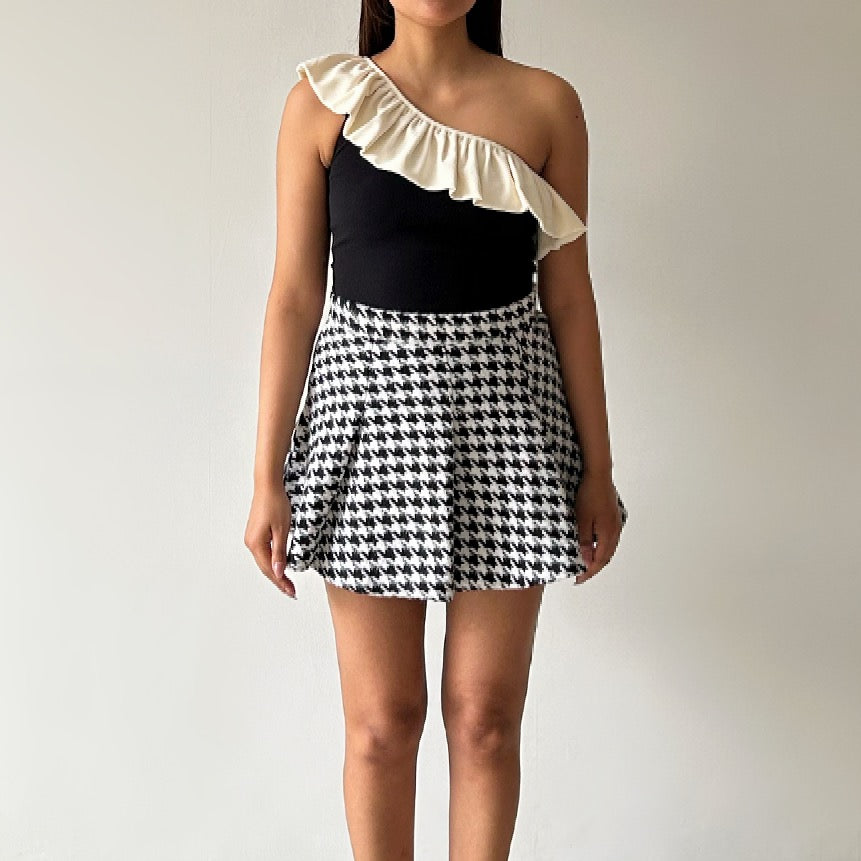 Houndstooth Print Vintage Skirt