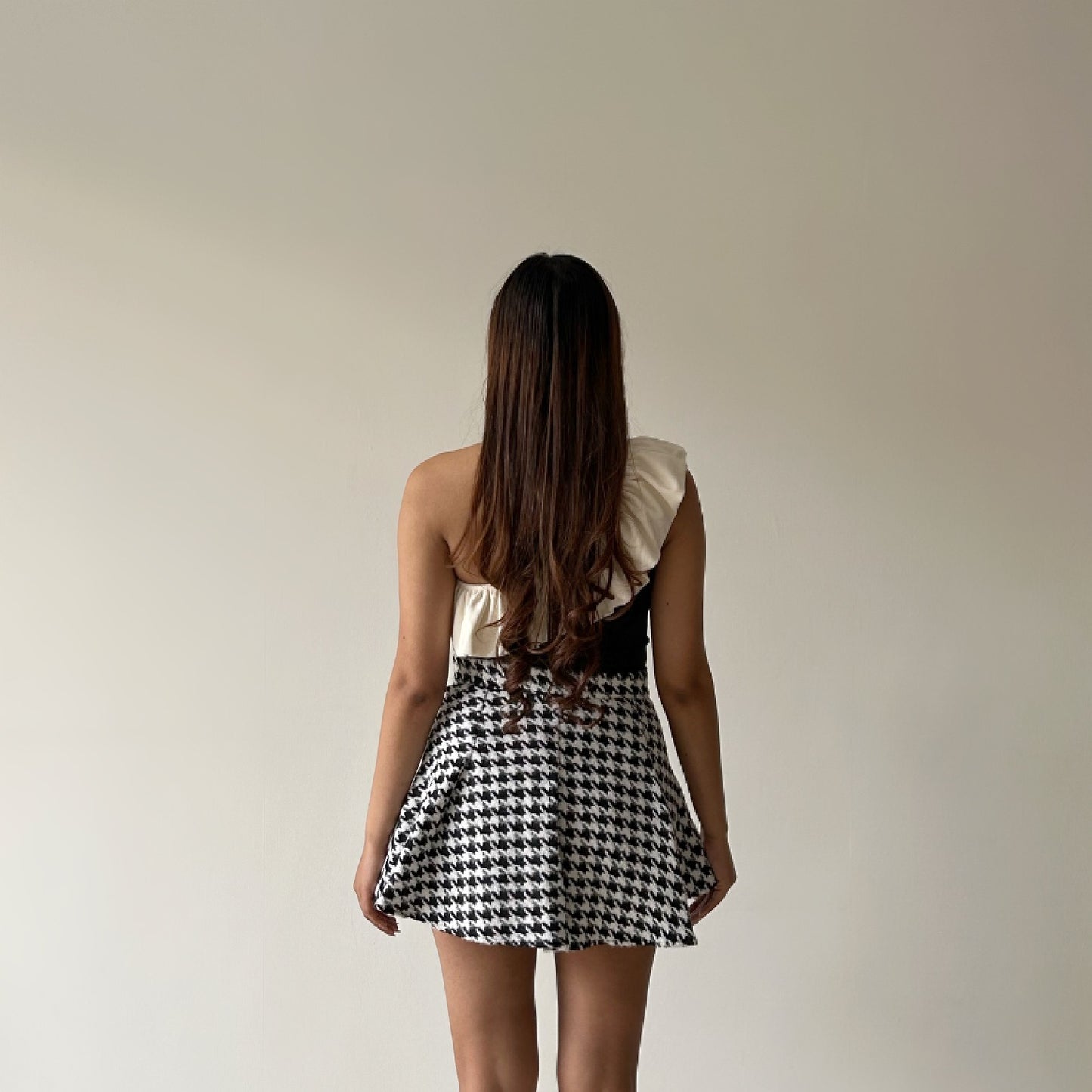 Houndstooth Print Vintage Skirt