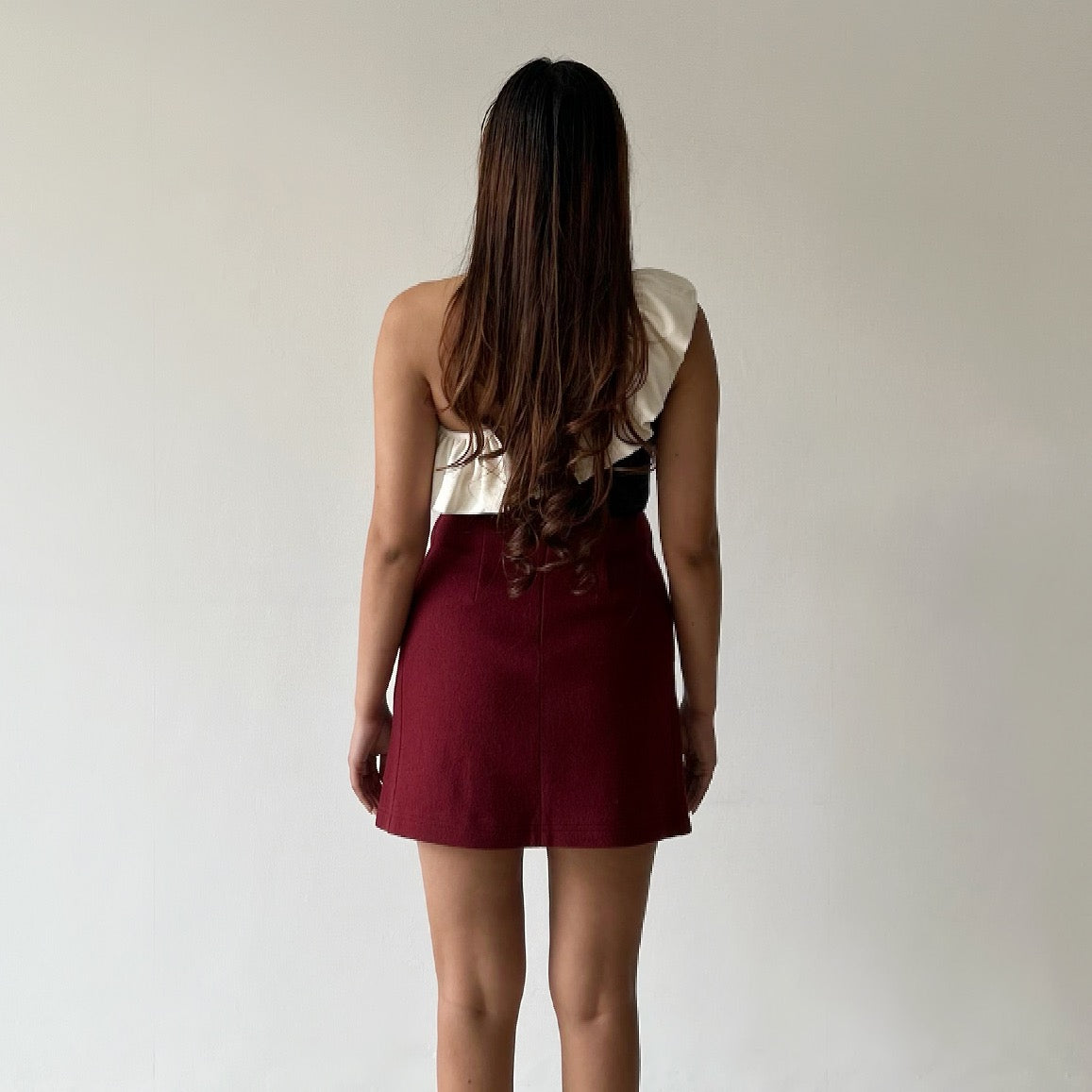 Vintage Rich Maroon High Waisted Skirt