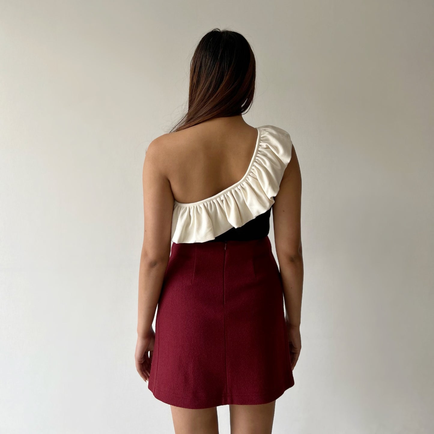 Vintage Rich Maroon High Waisted Skirt