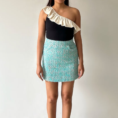 Blue Tweed Vintage Skirt