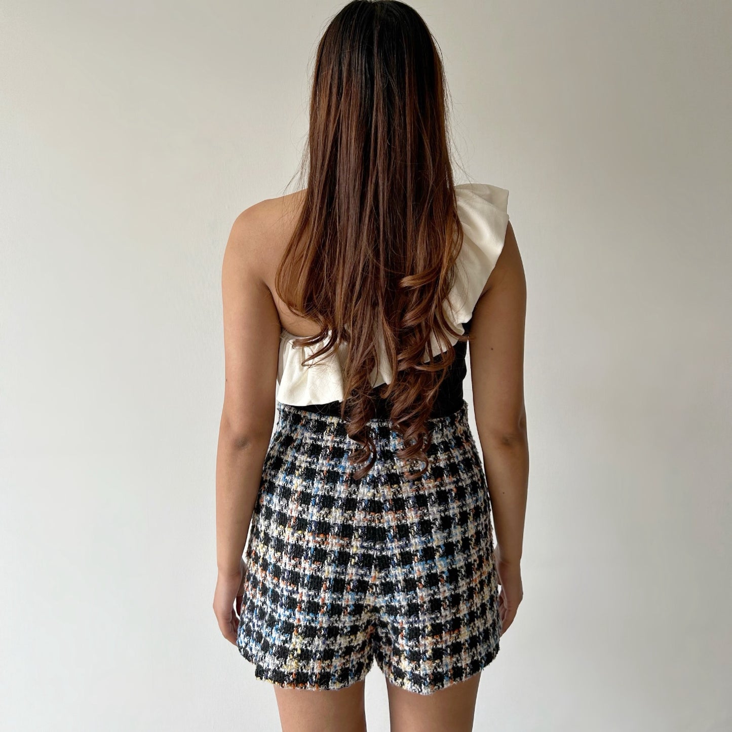 Vintage Tweed High Waisted Skort with Buttons