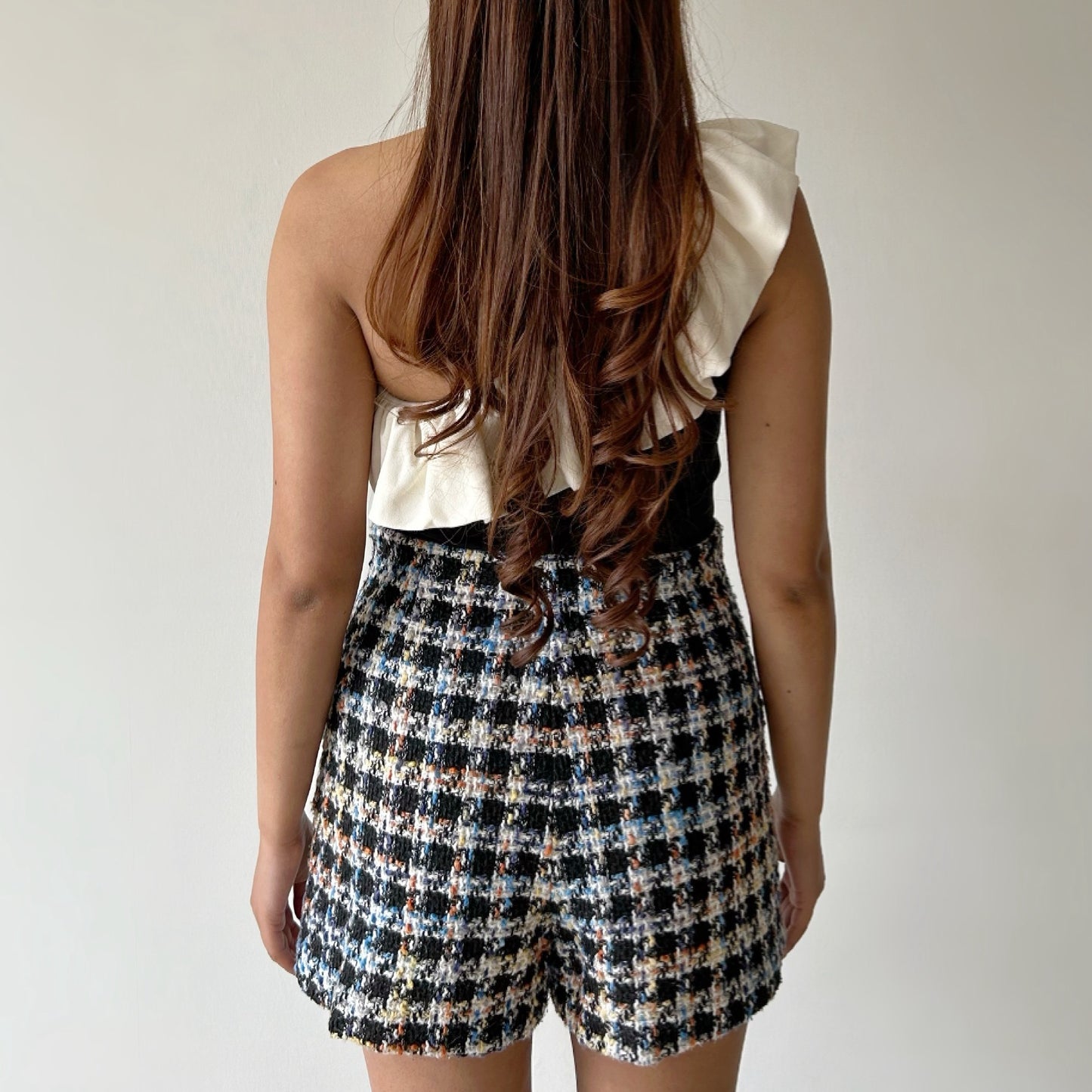 Vintage Tweed High Waisted Skort with Buttons