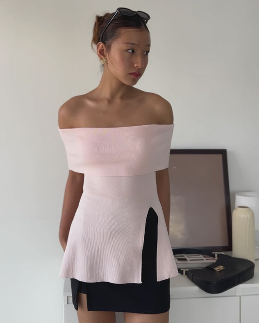 The Sabrina Top in Blush Pink