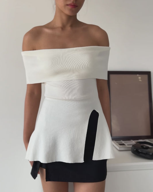 The Sabrina Top in Cream